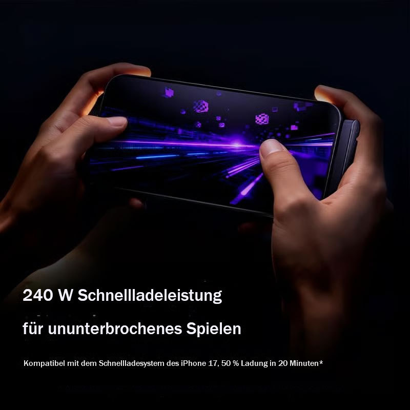 Unsichtbares 2-in-1-Ladekabel mit Halterung – 240-W-Schnellladekabel mit integrierter Handyhalterung