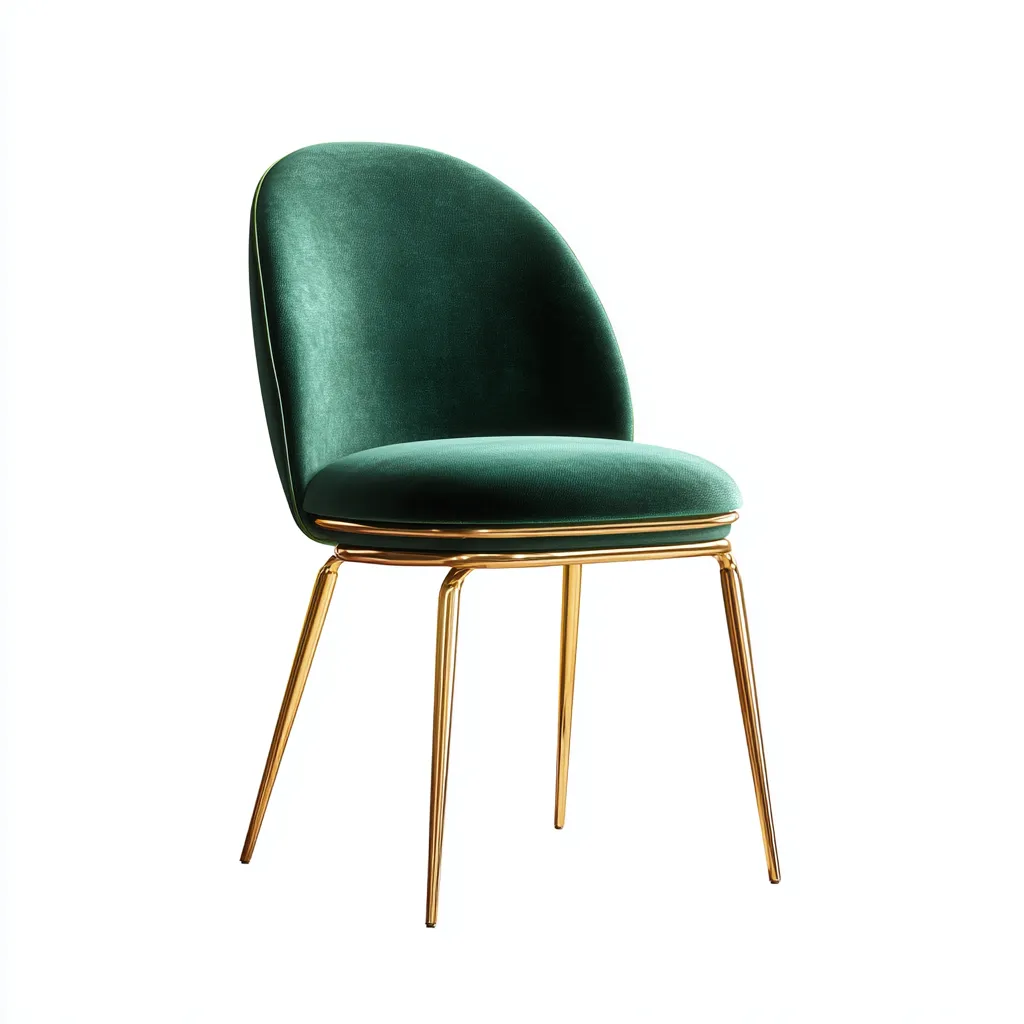 Chaise de salle à manger en velours 57x52x84 cm vert émeraude - design contemporain pour salle à manger-Roomuna