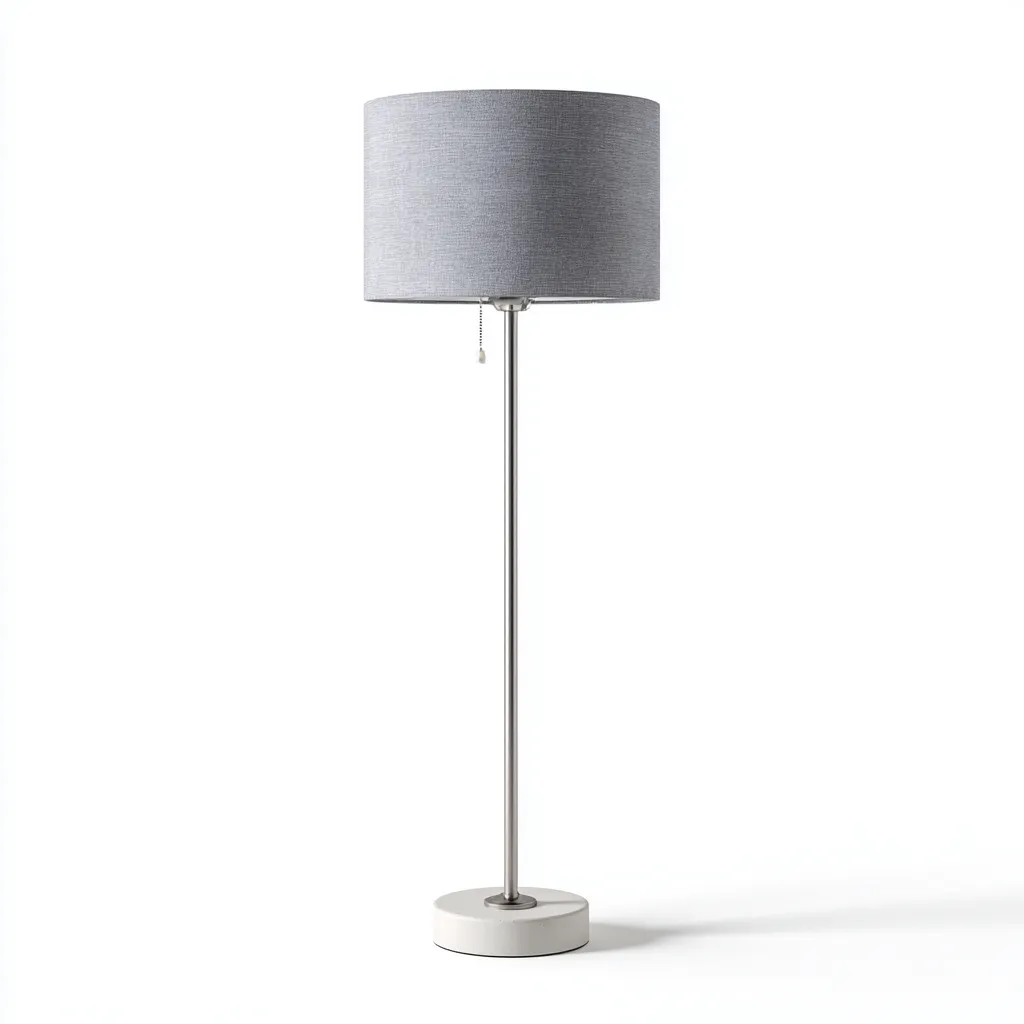 Lampadaire métal et tissu 40x30x160 cm - gris - argent - pour salon - design moderne-Roomuna