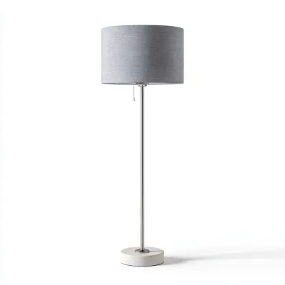 Lampadaire métal et tissu 40x30x160 cm - gris - argent - pour salon - design moderne-Roomuna