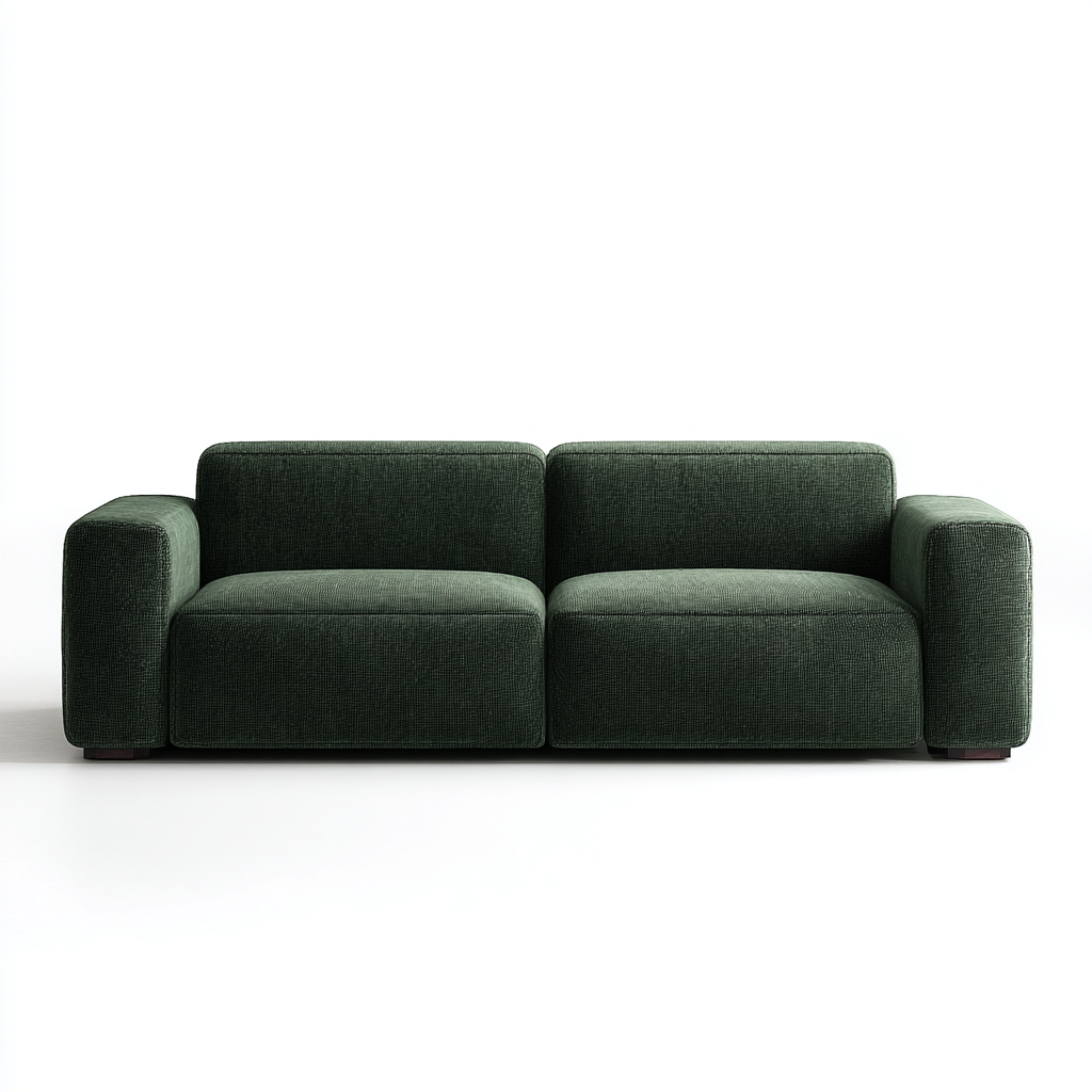 Canapé 2 places tissu 180x90x70 cm - vert foncé - design moderne pour salon-Roomuna