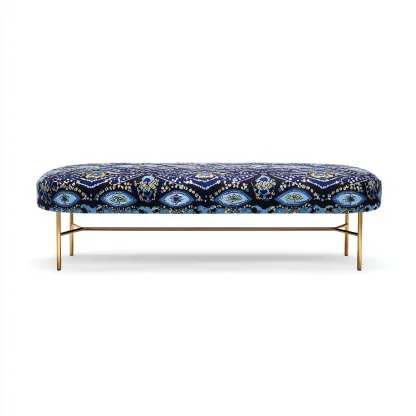Banc de lit - tissu à motifs - 125x40x47 cm - multicolore - adapté à la chambre - design moderne-Roomuna