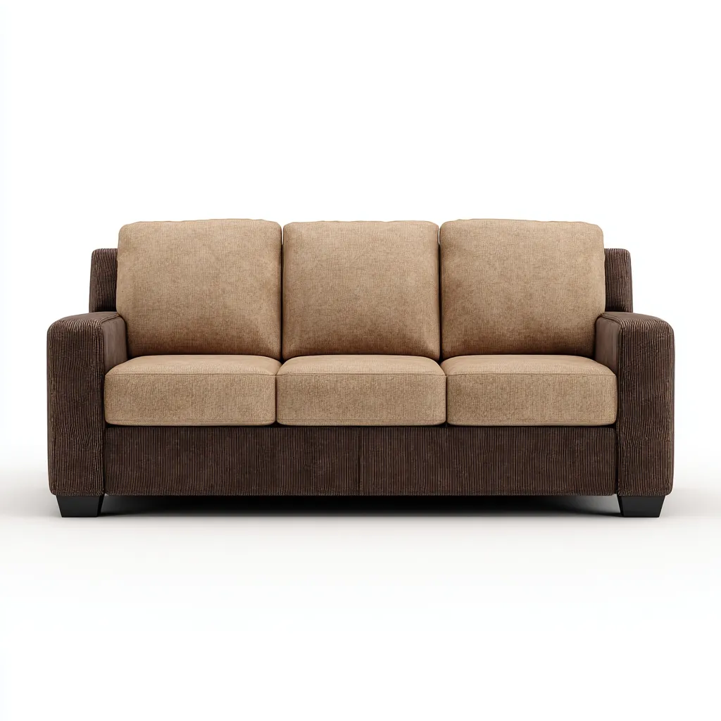 Canapé 3 places tissu 210x85x82 cm marron - beige pour salon - style moderne décontracté-Roomuna