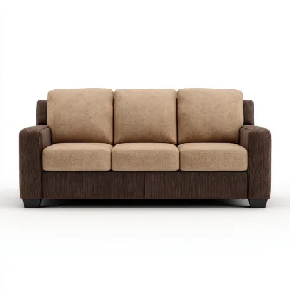 Canapé 3 places tissu 210x85x82 cm marron - beige pour salon - style moderne décontracté-Roomuna