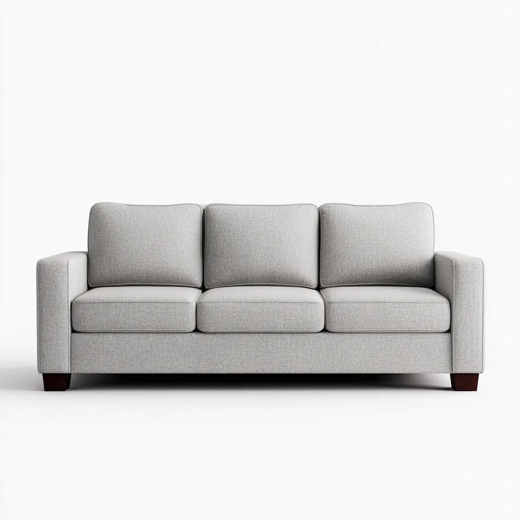 Canapé 3 places en tissu 210x88x85 cm gris clair pour salon - style moderne - assise confortable-Roomuna