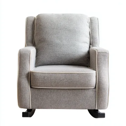 Fauteuil à bascule en tissu 78x86x98 cm gris clair pour salon - style moderne - structure à bascule-Roomuna