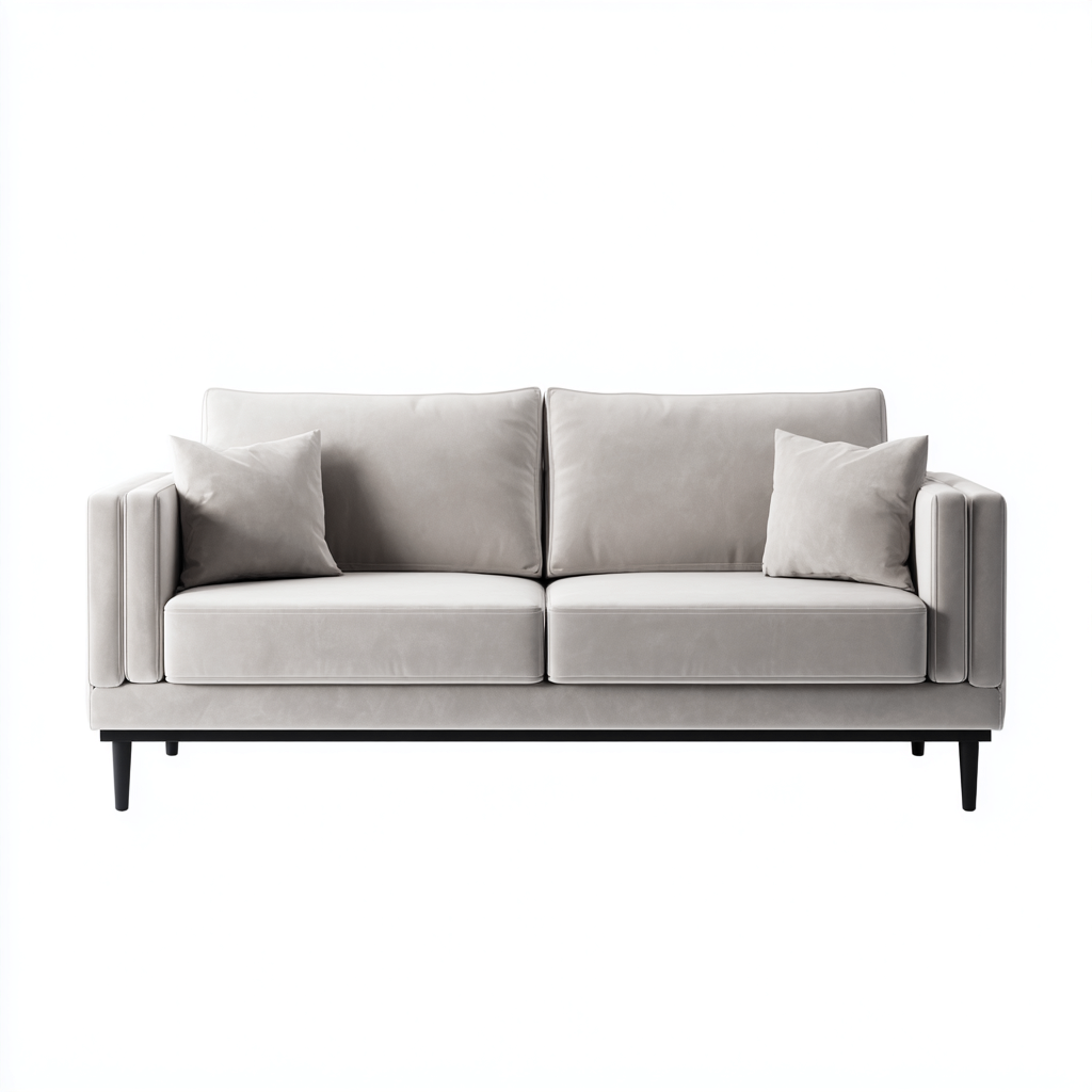 Canapé 2 places velours 180x88x82 cm - gris clair - design moderne pour salon-Roomuna