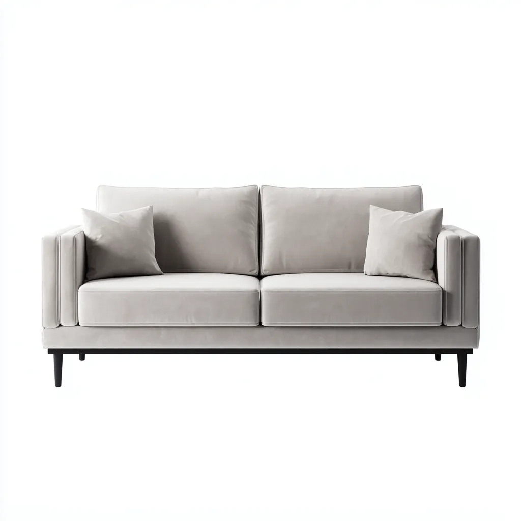 Canapé 2 places velours 180x88x82 cm - gris clair - design moderne pour salon-Roomuna