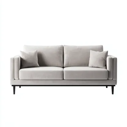 Canapé 2 places velours 180x88x82 cm - gris clair - design moderne pour salon-Roomuna