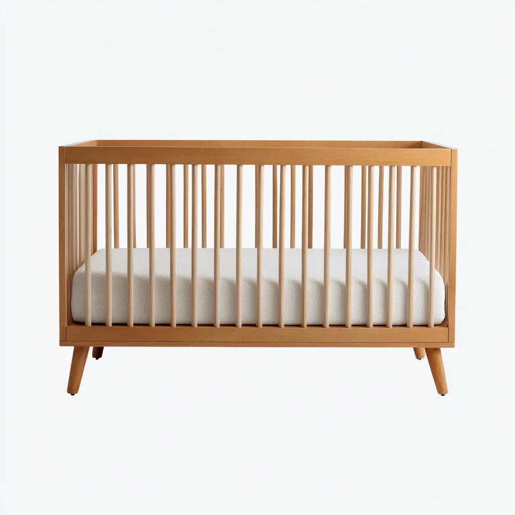 Lit bébé - bois - 125x65x90 cm - bois naturel - adapté à la chambre - design contemporain-Roomuna