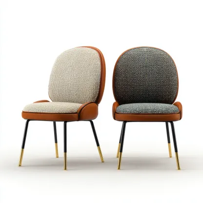 Chaise de salle à manger tissu et cuir véritable 52x55x82 cm beige - gris pour salle à manger design-Roomuna