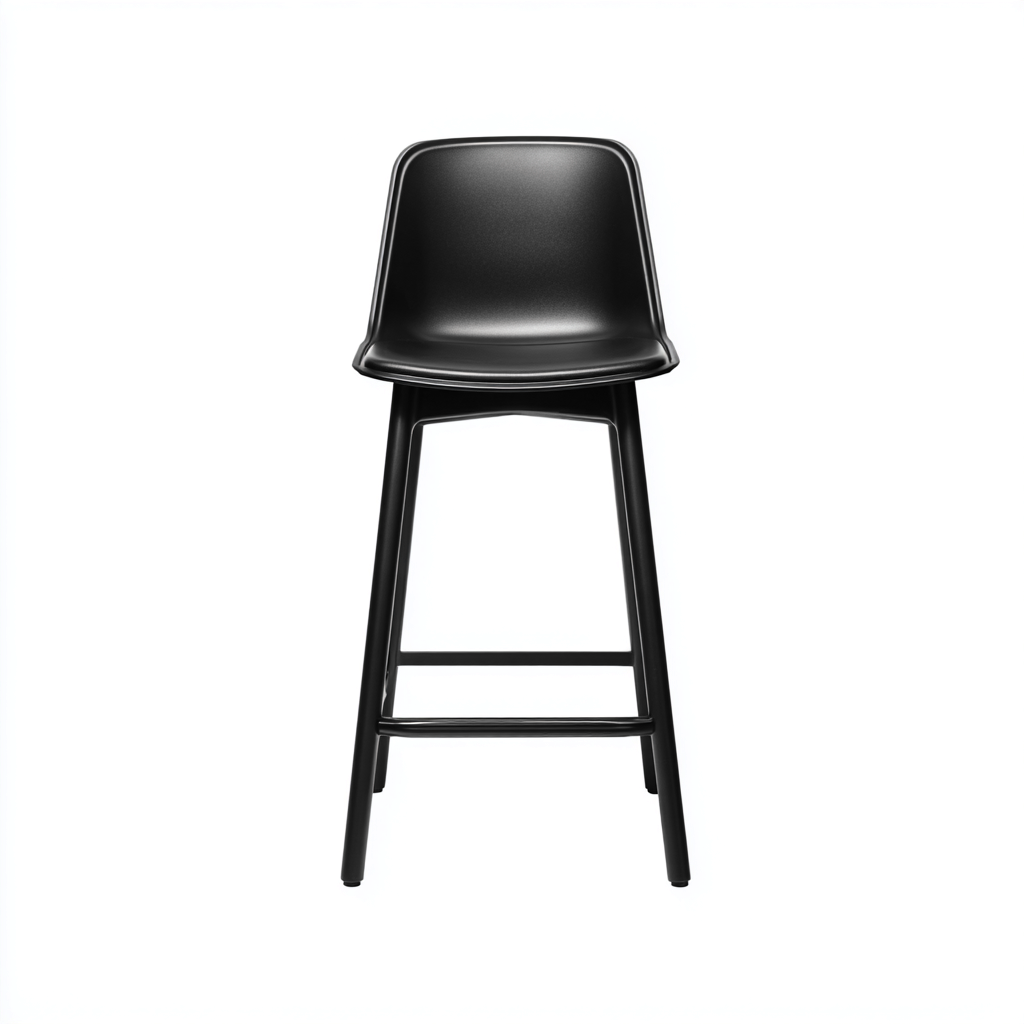 Tabouret de bar métal et plastique 42x44x95 cm - noir - design minimaliste apte pour salle à manger-Roomuna