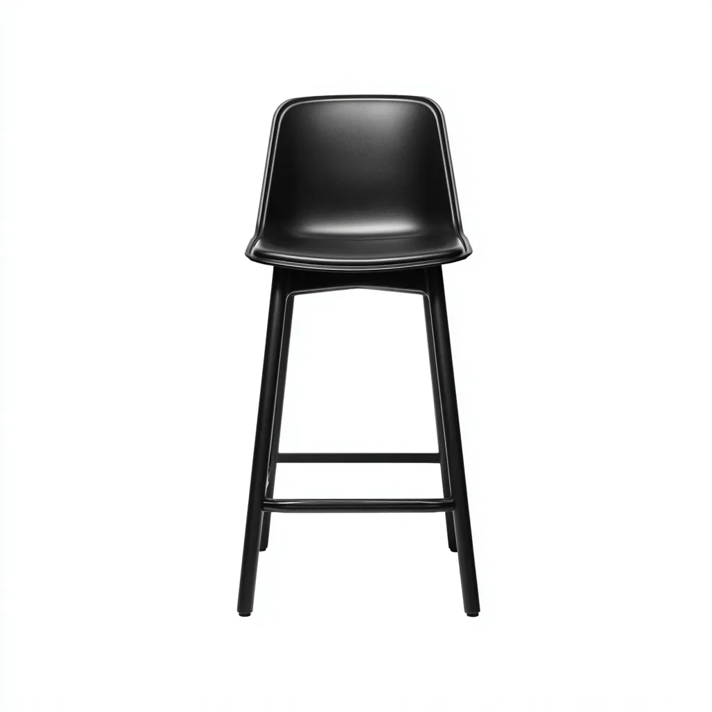 Tabouret de bar métal et plastique 42x44x95 cm - noir - design minimaliste apte pour salle à manger-Roomuna