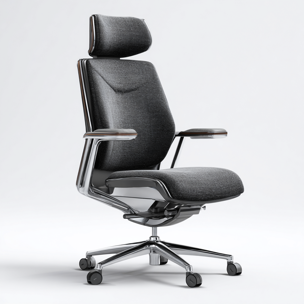 Chaise de bureau tissu 70x68x130 cm - gris - adaptée au bureau - design ergonomique-Roomuna