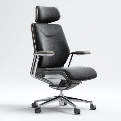 Chaise de bureau tissu 70x68x130 cm - gris - adaptée au bureau - design ergonomique-Roomuna