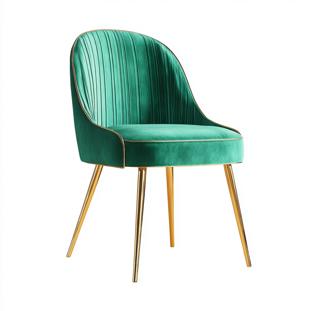 Chaise de salle à manger en velours 58x53x83 cm vert émeraude - design contemporain pour salle à manger-Roomuna