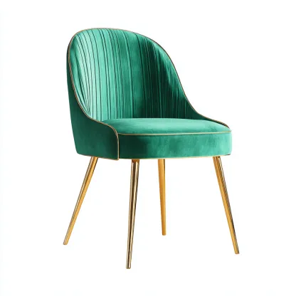 Chaise de salle à manger en velours 58x53x83 cm vert émeraude - design contemporain pour salle à manger-Roomuna
