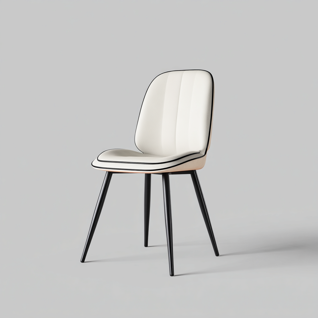 Chaise de salle à manger en similicuir 58x52x82 cm blanc - design contemporain pour salle à manger-Roomuna