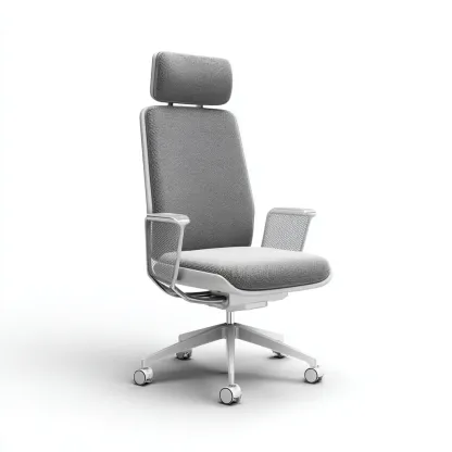 Chaise de bureau tissu 68x66x128 cm - gris - adaptée au bureau - design ergonomique-Roomuna