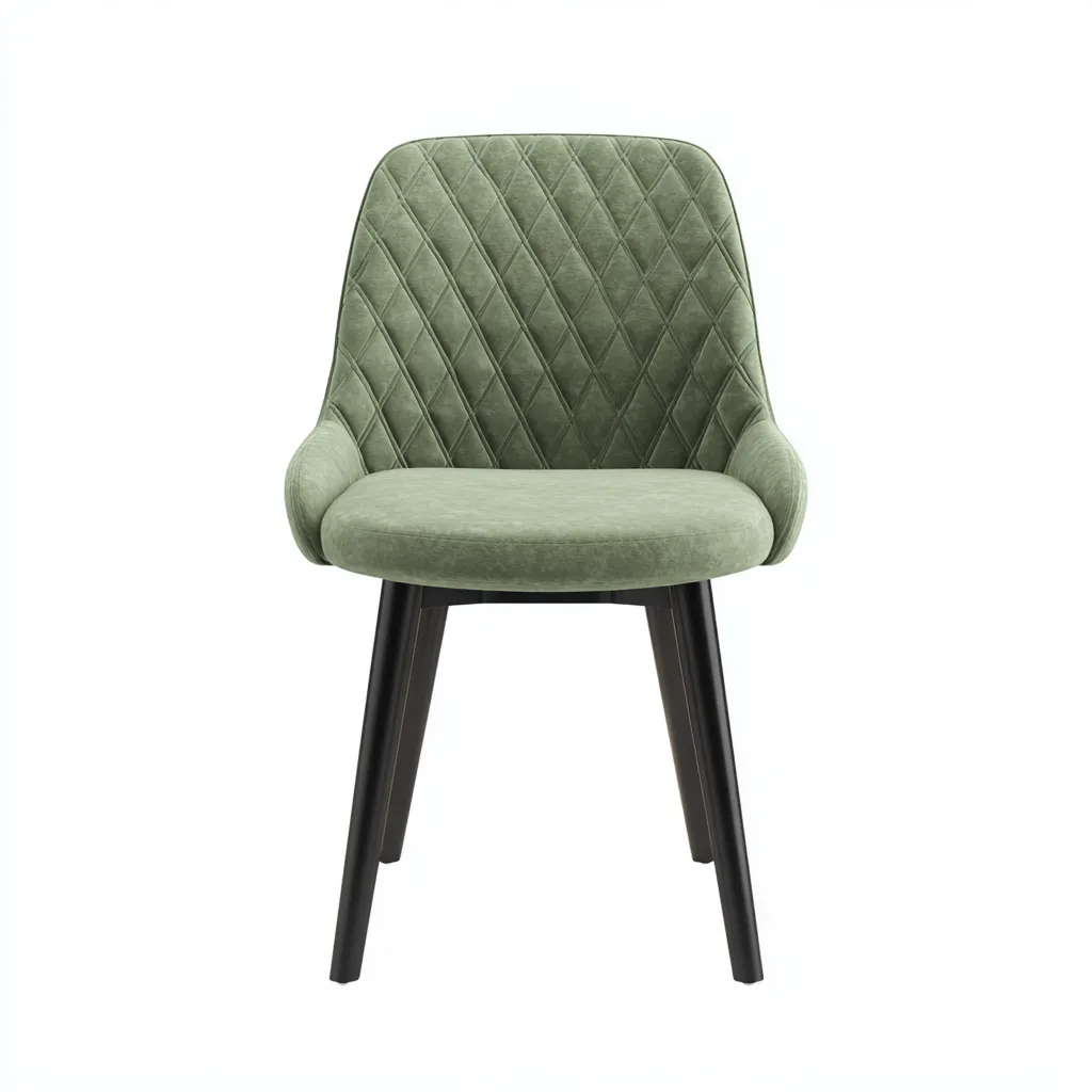 Chaise de salle à manger en velours avec accoudoirs 59x55x83 cm vert - design contemporain pour salle à manger-Roomuna