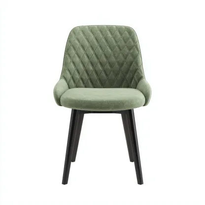 Chaise de salle à manger en velours avec accoudoirs 59x55x83 cm vert - design contemporain pour salle à manger-Roomuna