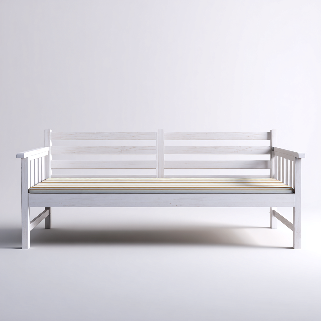 Canapé lit - bois - 200x90x85 cm - blanc - adapté à la chambre - design contemporain-Roomuna