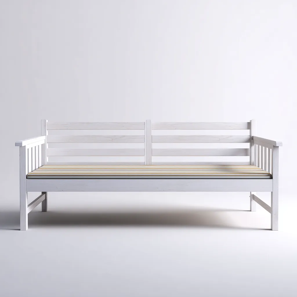 Canapé lit - bois - 200x90x85 cm - blanc - adapté à la chambre - design contemporain-Roomuna