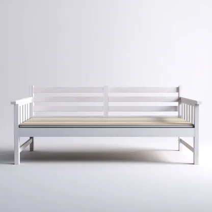 Canapé lit - bois - 200x90x85 cm - blanc - adapté à la chambre - design contemporain-Roomuna