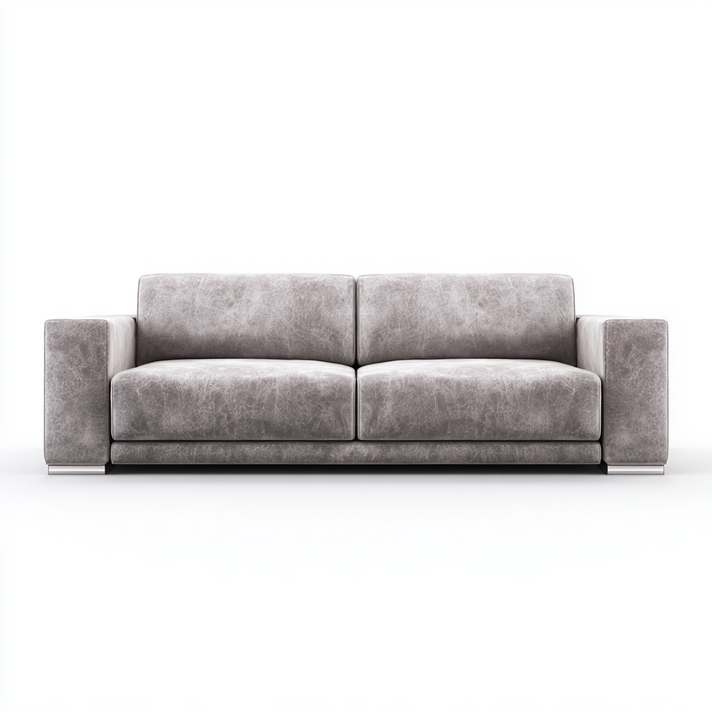 Canapé 2 places similicuir 185x92x82 cm - gris - design contemporain pour salon-Roomuna