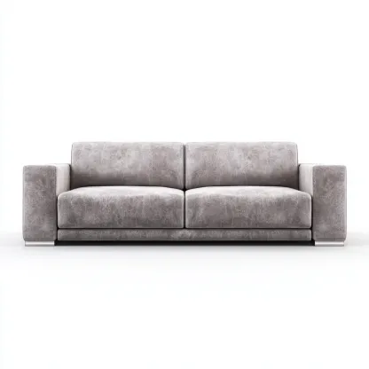 Canapé 2 places similicuir 185x92x82 cm - gris - design contemporain pour salon-Roomuna