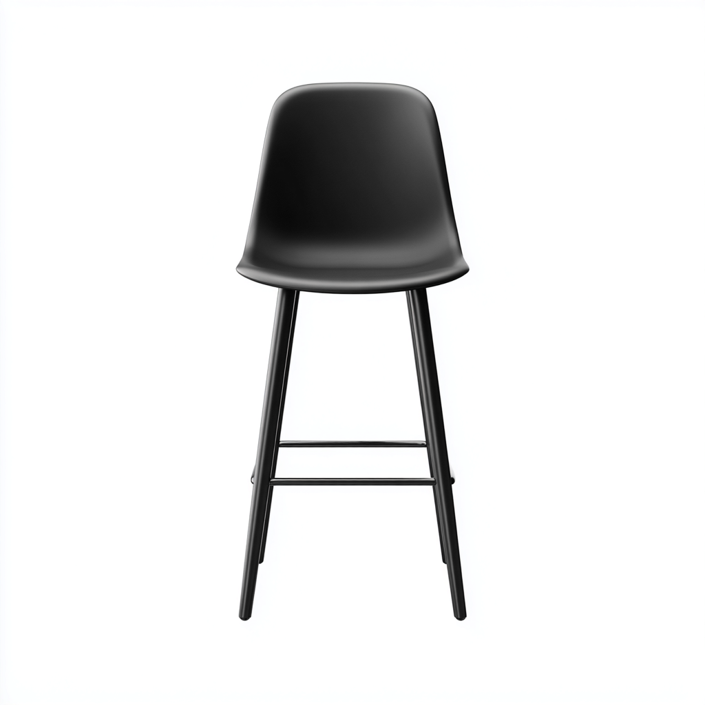 Tabouret de bar métal et plastique 42x44x96 cm - noir - design minimaliste apte pour salle à manger-Roomuna