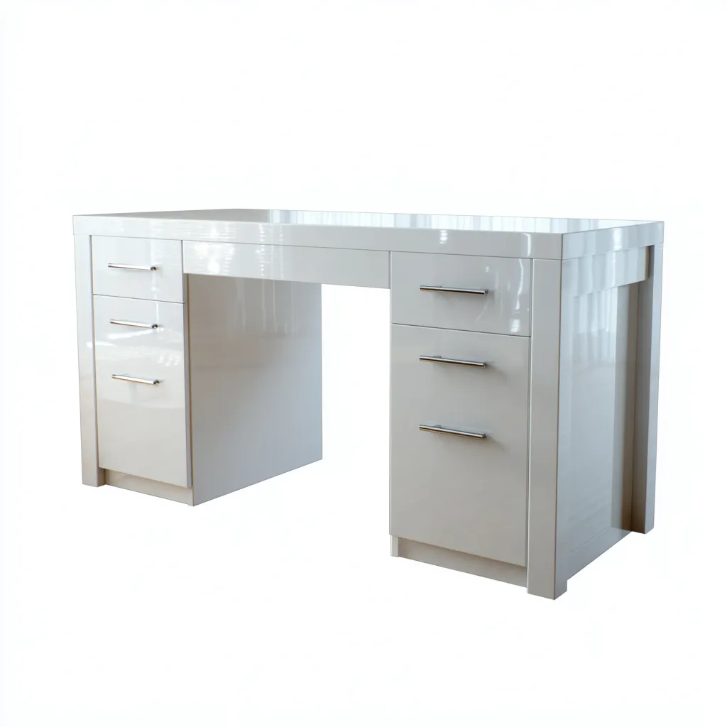 Bureau en bois laqué 120x55x75 cm - blanc - design moderne - adapté au bureau-Roomuna