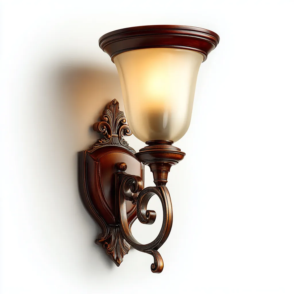 Applique murale verre - métal 24x18x36 cm - ambre - brun - design classique - adaptée à l'intérieur-Roomuna