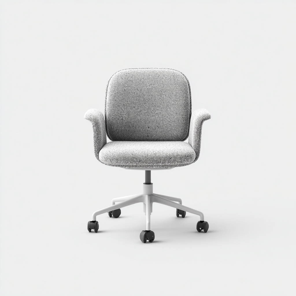 Chaise de bureau tissu 64x62x90 cm - gris - adaptée au bureau - design moderne-Roomuna