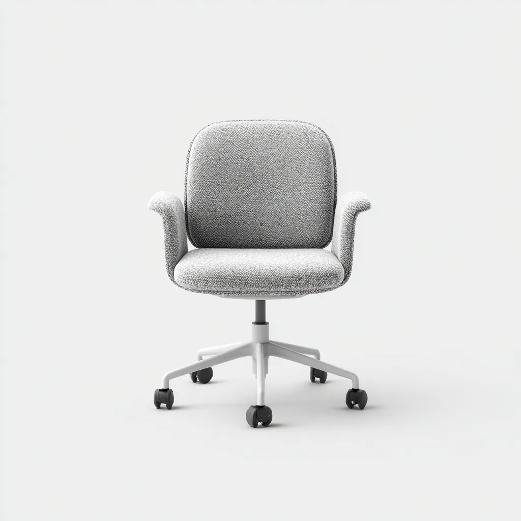 Chaise de bureau tissu 64x62x90 cm - gris - adaptée au bureau - design moderne-Roomuna