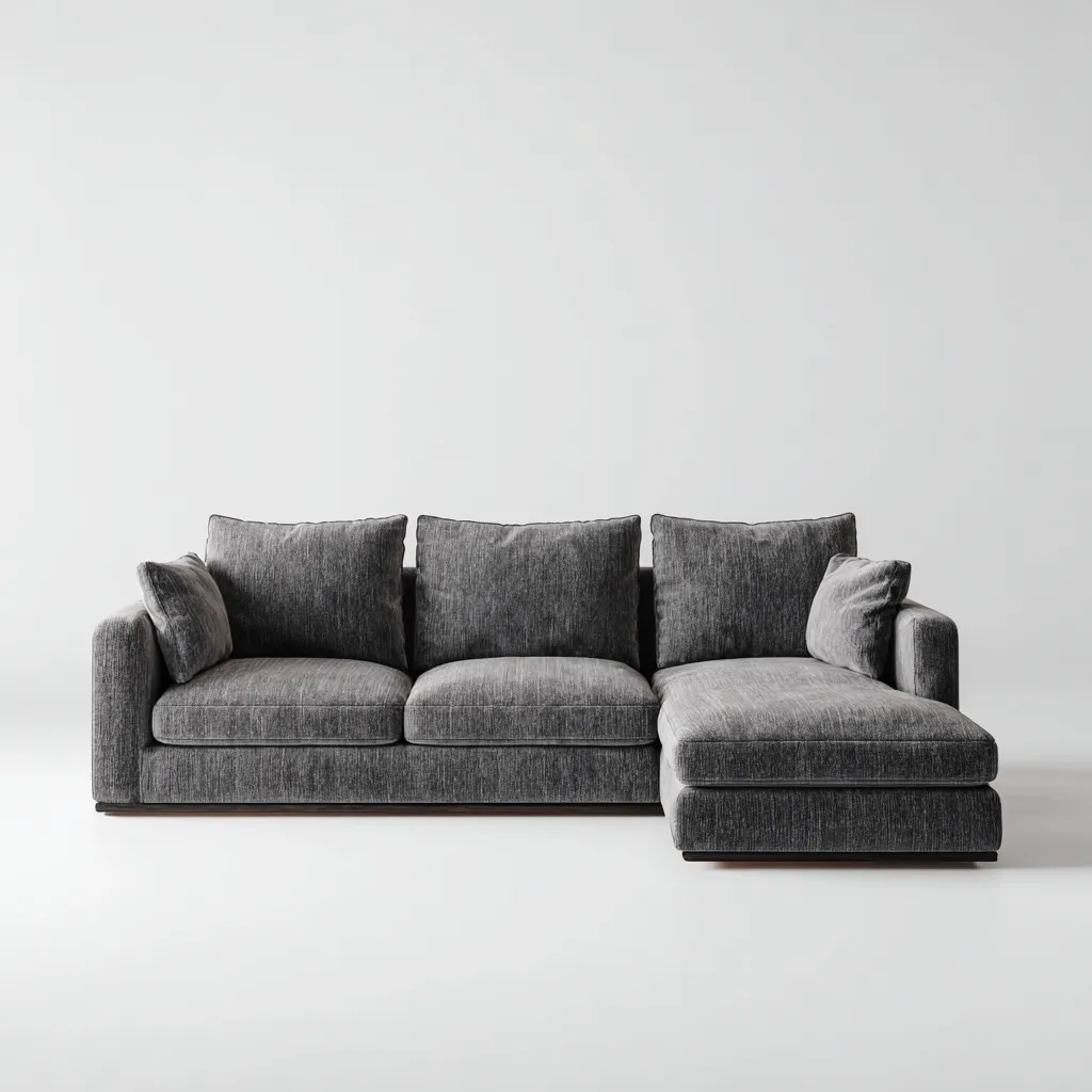 Canapé d'angle tissu 280x160x85 cm - gris foncé - style moderne pour salon-Roomuna