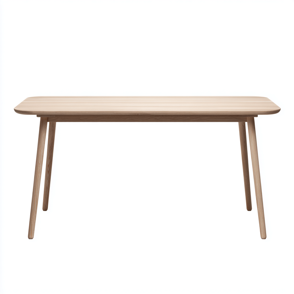 Table à manger en bois massif 160x80x75 cm - bois naturel - adaptée à la salle à manger - design contemporain-Roomuna