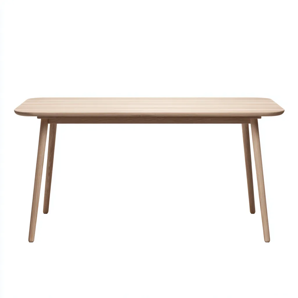 Table à manger en bois massif 160x80x75 cm - bois naturel - adaptée à la salle à manger - design contemporain-Roomuna