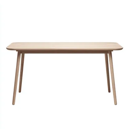 Table à manger en bois massif 160x80x75 cm - bois naturel - adaptée à la salle à manger - design contemporain-Roomuna