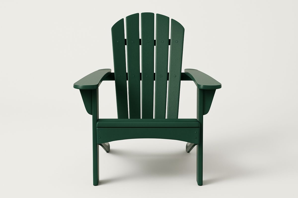 Green Outdoor Adirondack Chair High-Density Polyethylene-Poliverno