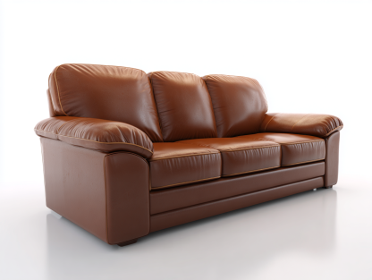 Divano 3 posti in pelle 215x92x88 cm - marrone - per soggiorno - design moderno-Houseero