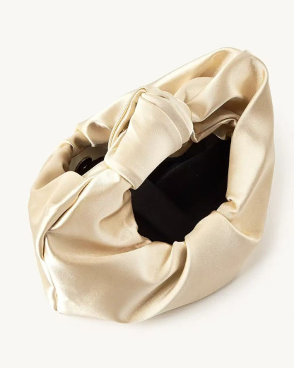 Trendy French-Style Ruched Satin "Cloud" Bag