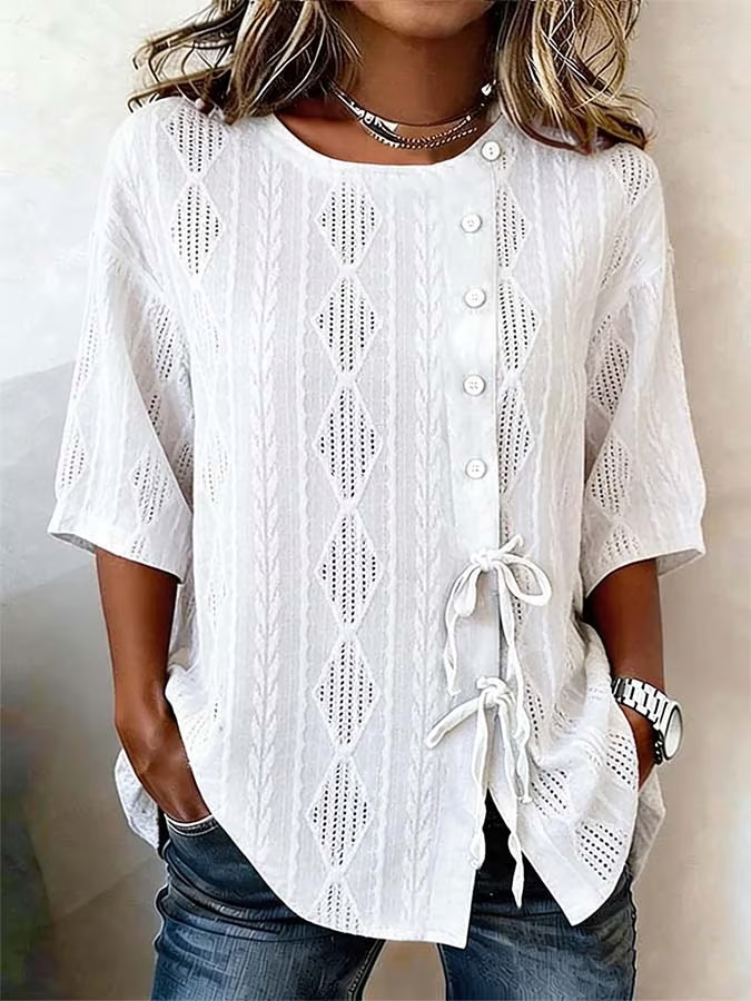 Women'S Casual Lace-Up Top