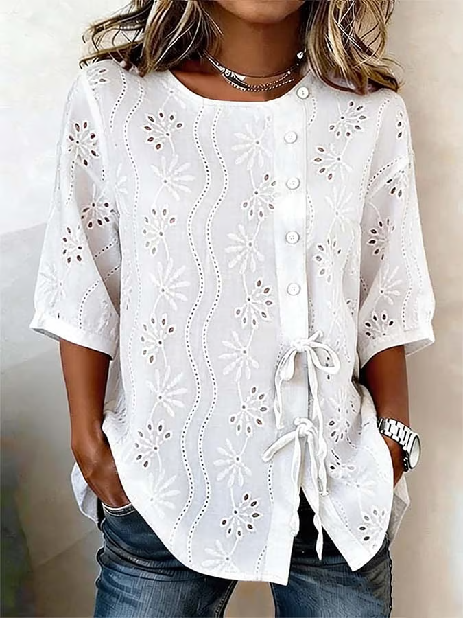 Women'S Casual Lace-Up Top