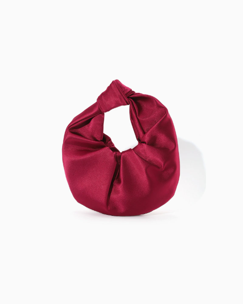 Trendy French-Style Ruched Satin "Cloud" Bag