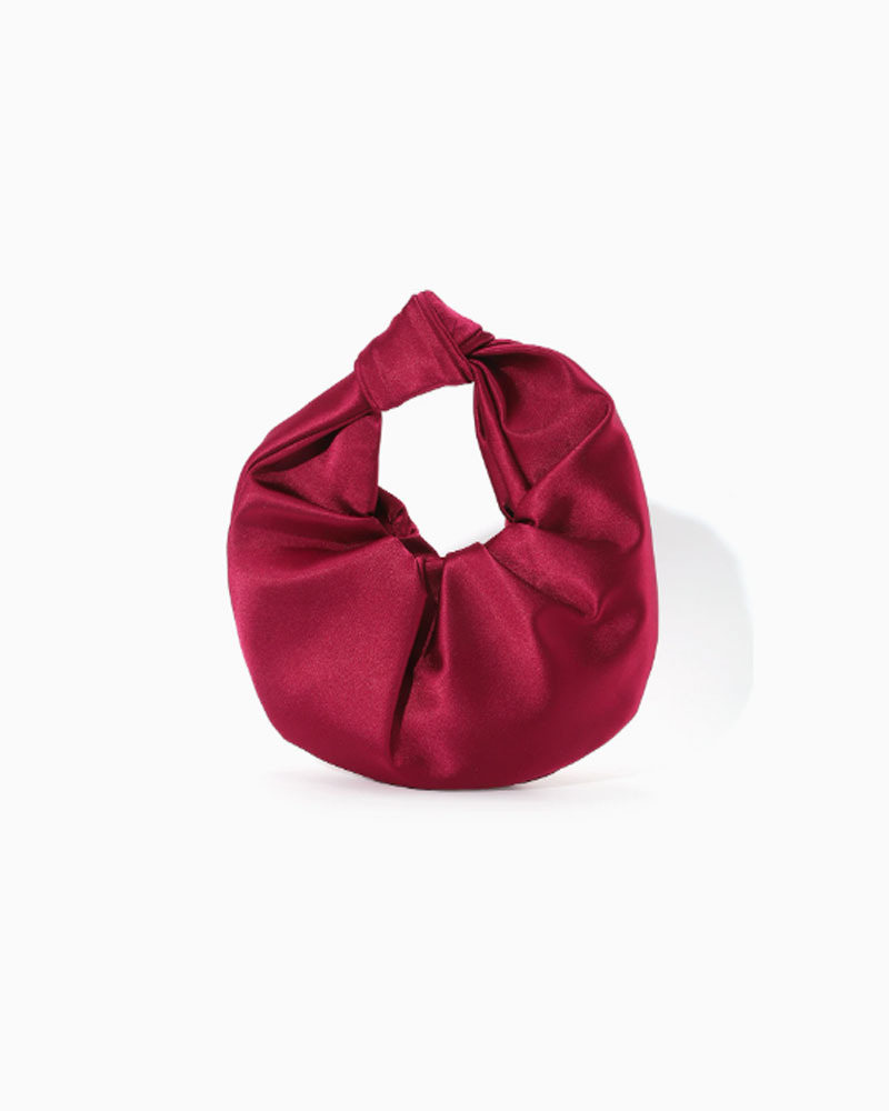 Trendy French-Style Ruched Satin "Cloud" Bag