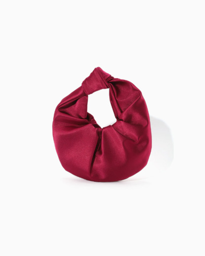 Trendy French-Style Ruched Satin "Cloud" Bag