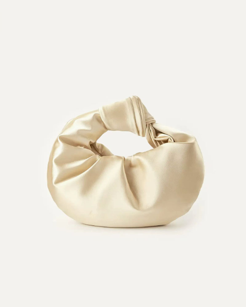 Trendy French-Style Ruched Satin "Cloud" Bag