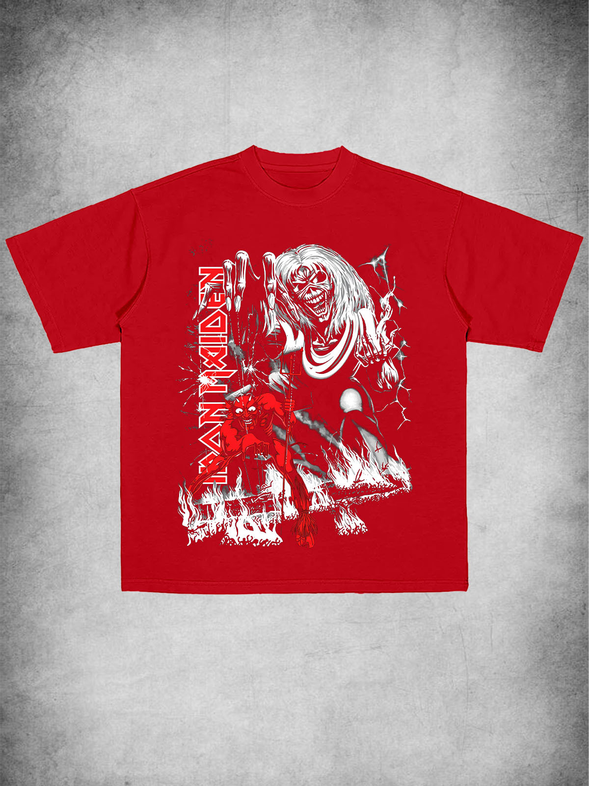 Iron Maiden Vintage Style Band Printed Unisex Cotton T-Shirt-pufftee