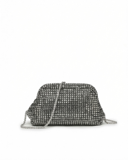 Fully Embellished Handbag with Clasp Closure — Sparkling Rhinestone Shoulder & Crossbody Bag